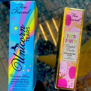 Too Faced New Highlighter Stick Set - Unicorn Tears and Tutti Fruity Starwberry